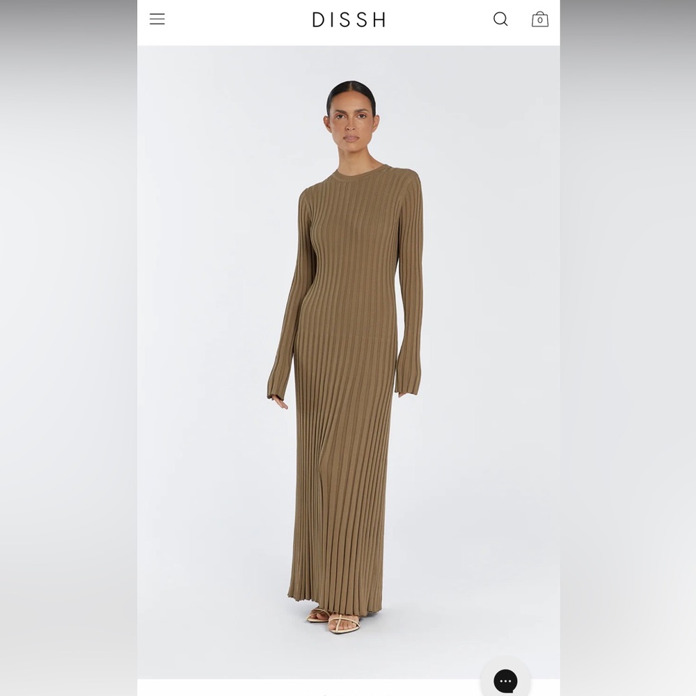 Brand new beautiful Dissh Ada long sleeve dress in Khaki—past return window